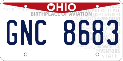 OH license plate GNC8683