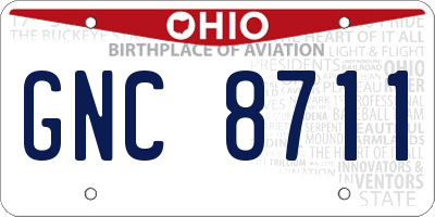 OH license plate GNC8711