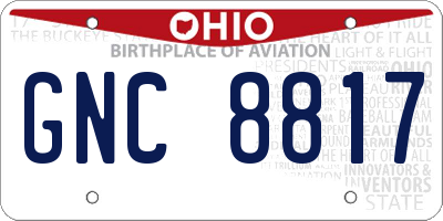 OH license plate GNC8817