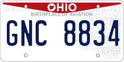 OH license plate GNC8834