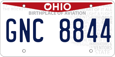 OH license plate GNC8844