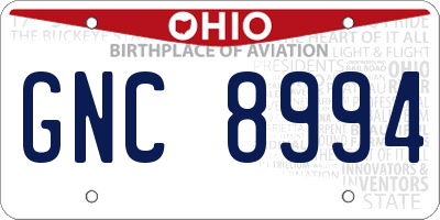 OH license plate GNC8994