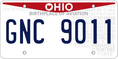 OH license plate GNC9011