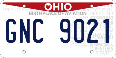 OH license plate GNC9021