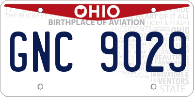 OH license plate GNC9029