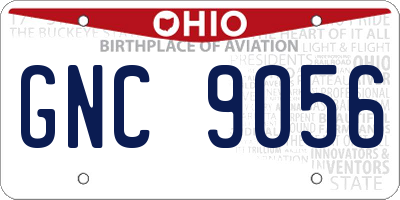 OH license plate GNC9056