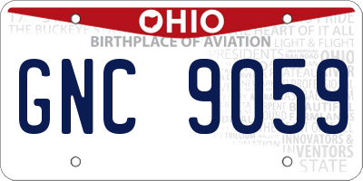 OH license plate GNC9059