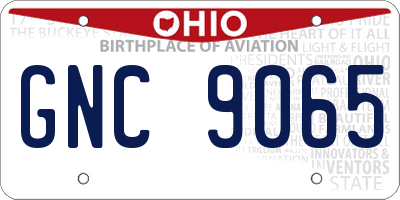 OH license plate GNC9065