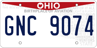 OH license plate GNC9074