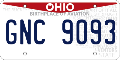 OH license plate GNC9093