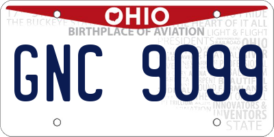OH license plate GNC9099