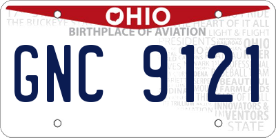 OH license plate GNC9121