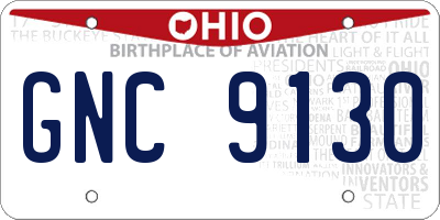 OH license plate GNC9130
