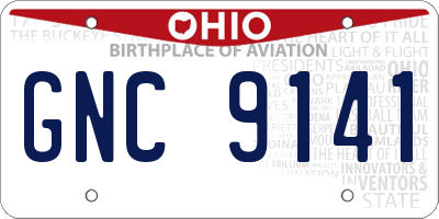 OH license plate GNC9141