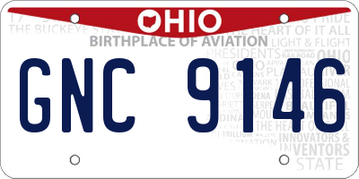 OH license plate GNC9146