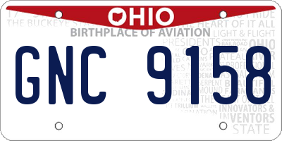 OH license plate GNC9158