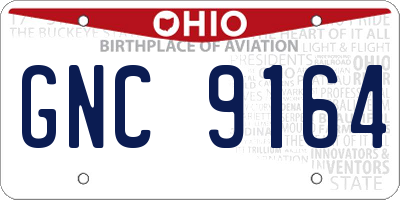 OH license plate GNC9164