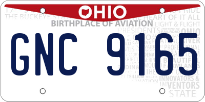 OH license plate GNC9165