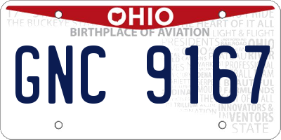 OH license plate GNC9167