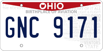 OH license plate GNC9171