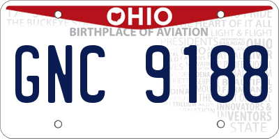 OH license plate GNC9188