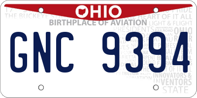 OH license plate GNC9394