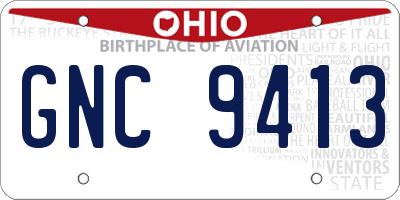 OH license plate GNC9413