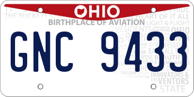 OH license plate GNC9433
