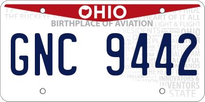 OH license plate GNC9442