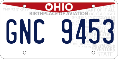 OH license plate GNC9453