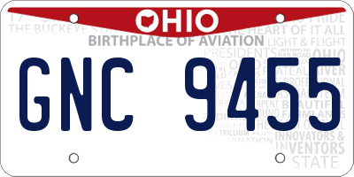 OH license plate GNC9455