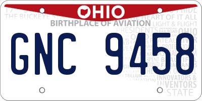 OH license plate GNC9458