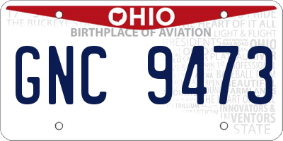 OH license plate GNC9473