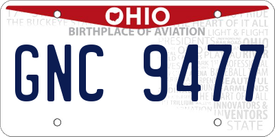 OH license plate GNC9477