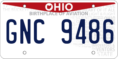 OH license plate GNC9486