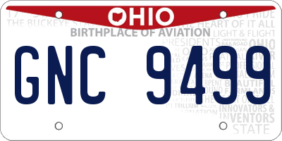 OH license plate GNC9499