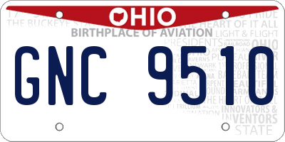 OH license plate GNC9510