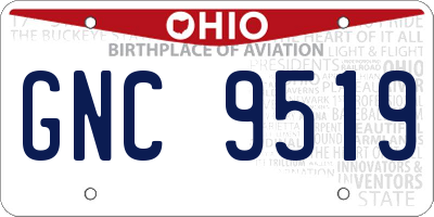 OH license plate GNC9519