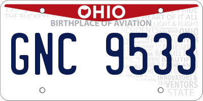 OH license plate GNC9533