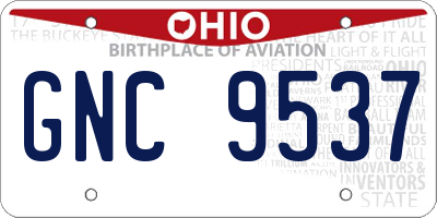 OH license plate GNC9537