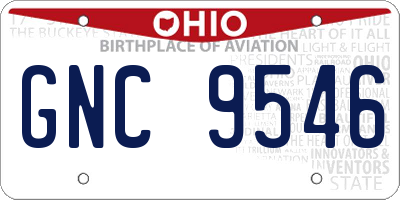 OH license plate GNC9546