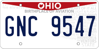 OH license plate GNC9547