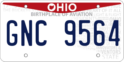 OH license plate GNC9564
