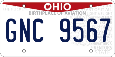 OH license plate GNC9567