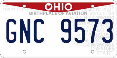 OH license plate GNC9573