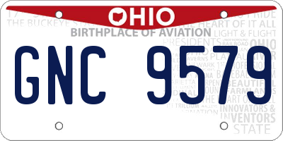 OH license plate GNC9579