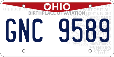 OH license plate GNC9589