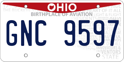 OH license plate GNC9597