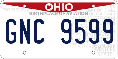 OH license plate GNC9599
