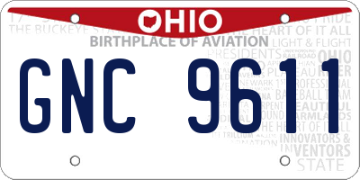 OH license plate GNC9611